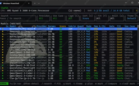 llmfit：一条命令测试电脑能跑哪些大模型？